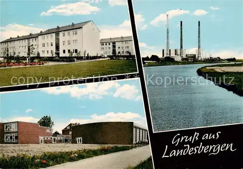 AK / Ansichtskarte  Landesbergen Wohnsiedlung Schule Partie an der Weser Kraftwerk Landesbergen