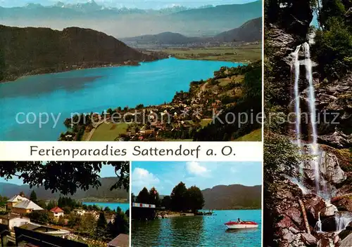 AK / Ansichtskarte  Sattendorf_Ossiachersee Panorama Teilansichten Wasserfall 