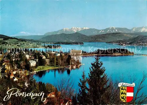 AK / Ansichtskarte  Poertschach_Woerthersee Seepartie mit Karawanken Poertschach Woerthersee