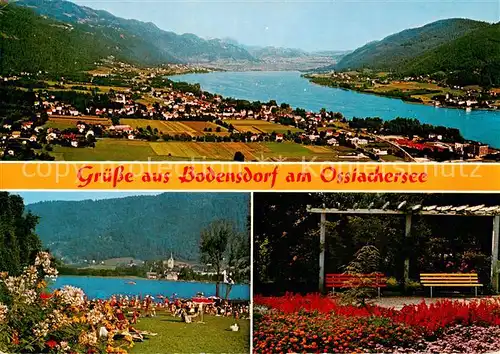 AK / Ansichtskarte 73855466 Bodensdorf_Ossiacher_See_AT Panorama Badestrand Park 