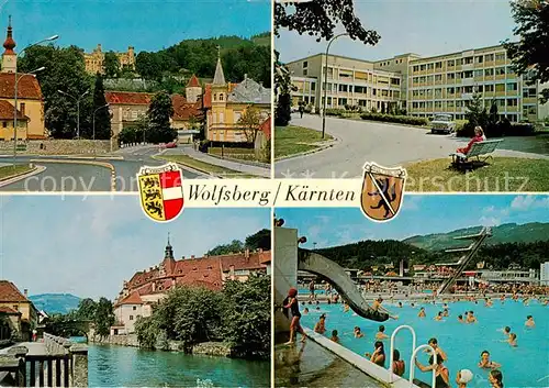 AK / Ansichtskarte  Wolfsberg_Kaernten_AT Ortpartie Kurhaus Schloss Freibad 