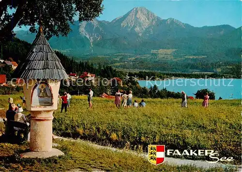 AK / Ansichtskarte  Faakersee_Kaernten_AT mit Bildstock und Mittagskogel 
