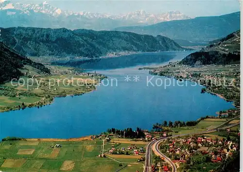 AK / Ansichtskarte  Ossiachersee Fliegeraufnahme mit Julische Alpen Ossiachersee