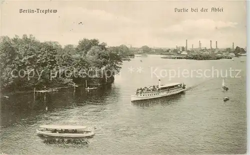 AK / Ansichtskarte 73855485 Treptow_Berlin Partie bei der Abtei See Marine-Postkarte Treptow Berlin