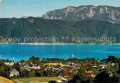 AK / Ansichtskarte  Nussdorf_Attersee_AT Panorama Blick gegen Hoellengebirge Sommerfrische 