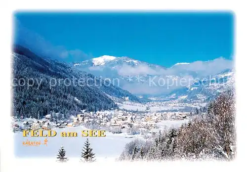 AK / Ansichtskarte 73855501 Feld_am_See_Kaernten_AT Winterpanorama Alpen 