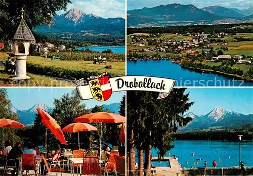 AK / Ansichtskarte  Drobollach_Faaker_See_Kaernten_AT Bildstock Panorama Luftbild Restaurant Terrasse 