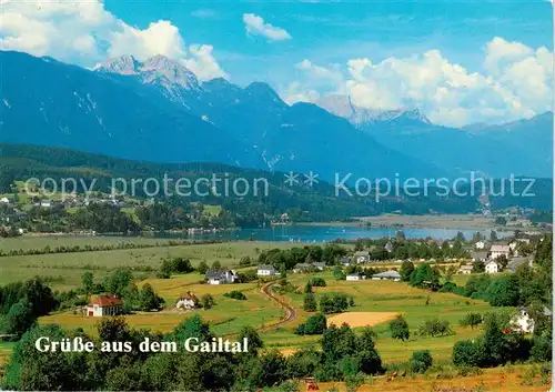 AK / Ansichtskarte  Gailtal_Villach_Kaernten_AT Panorama Pressegger See mit Gartnerkofel und Trogkofel 