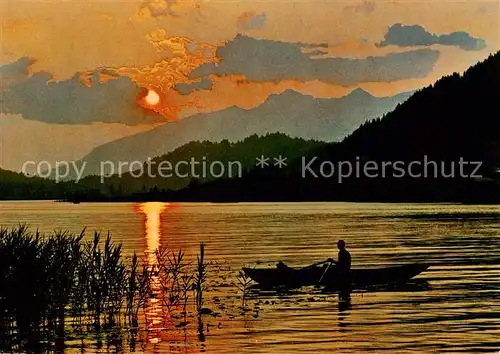 AK / Ansichtskarte  Weissensee_Kaernten_AT Panorama bei Sonnenuntergang 