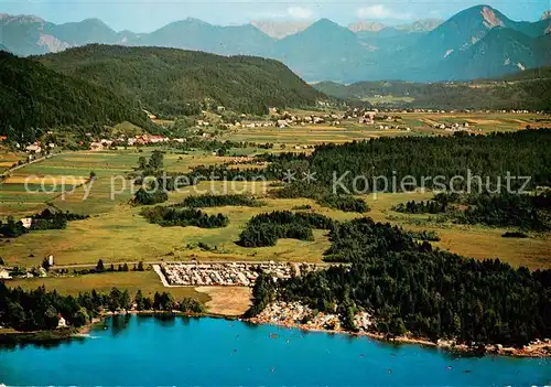 AK / Ansichtskarte  Ledenitzen Fliegeraufnahme mit Campingstrand Arneitz Faakersee  Ledenitzen