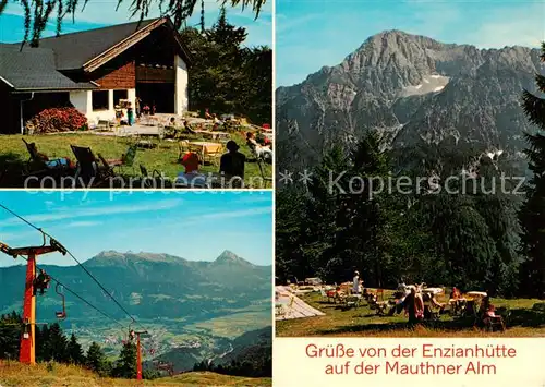 AK / Ansichtskarte 73855618 Mauthen_Koetschach-Mauthen_Kaernten_AT Enzianhuette auf der Mauthner Alm Sessellift Park 
