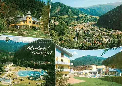 AK / Ansichtskarte  Eisenkappel-Vellach_Kaernten_AT Schloss Hagenegg im Vellachtal Schwimmbad Steiner Alpen Panorama 