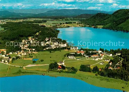 AK / Ansichtskarte  Seelach_Klopeinersee Fliegeraufnahme mit Unterburg und Kuhnsdorf Seelach_Klopeinersee