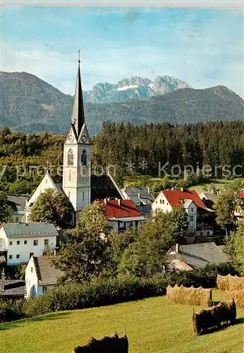 AK / Ansichtskarte  Hermagor_Kaernten_AT Panorama mit Kirche und Gartnerkofel 