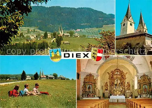 AK / Ansichtskarte  Diex_Kaernten_AT mit Saualpe Panorama Kirche Inneres 