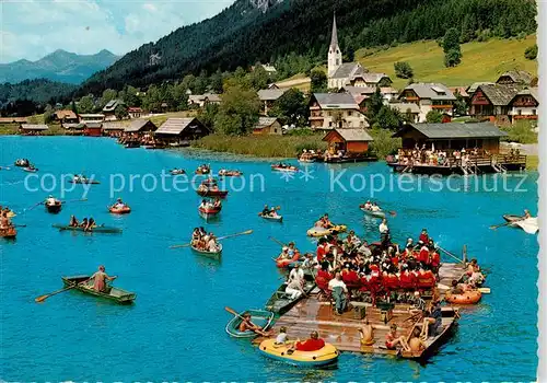 AK / Ansichtskarte  Weissensee_Kaernten_AT Flosskonzert der Trachtenkapelle  