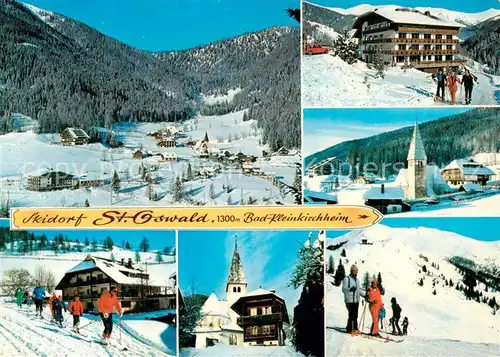 AK / Ansichtskarte  St_Oswald_Bad_Kleinkirchheim_Kaernten_AT Panorama Hotels Hoehenplateau Pridrof Wiesernock Kirche 