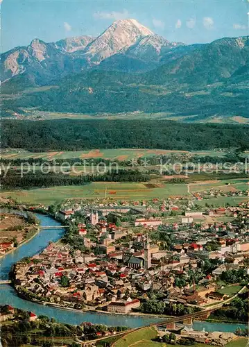 AK / Ansichtskarte  Villach_Kaernten_AT Fliegeraufnahme mit Mittagskogel 