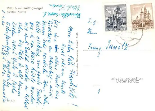 AK / Ansichtskarte  Villach_Kaernten_AT Fliegeraufnahme mit Mittagskogel 