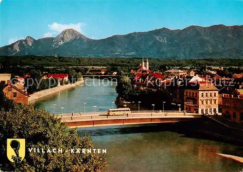 AK / Ansichtskarte 73855678 Villach_Kaernten_AT Panorama mit Karawanken 