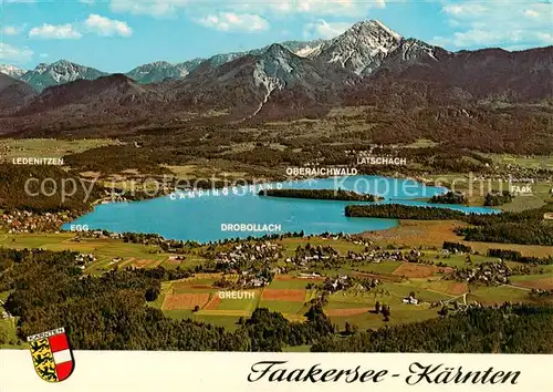 AK / Ansichtskarte  Faakersee_Kaernten_AT Fliegeraufnahme mit Mittagskogel 