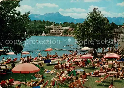 AK / Ansichtskarte 73855696 Velden__Woerthersee_AT Blick vom Badestrand Bulfon 