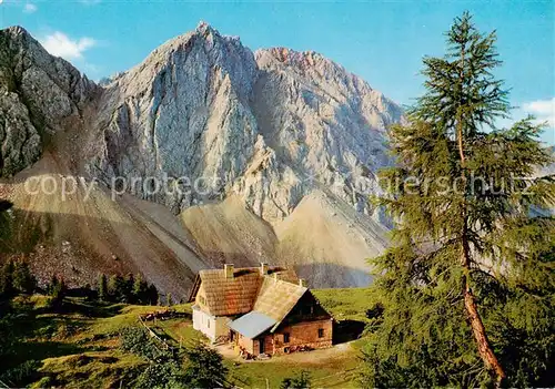 AK / Ansichtskarte  Klagenfurter_Huette_1663m_Kaernten in den Karawanken mit Klagenfurter Spitze und Hochstuhl 