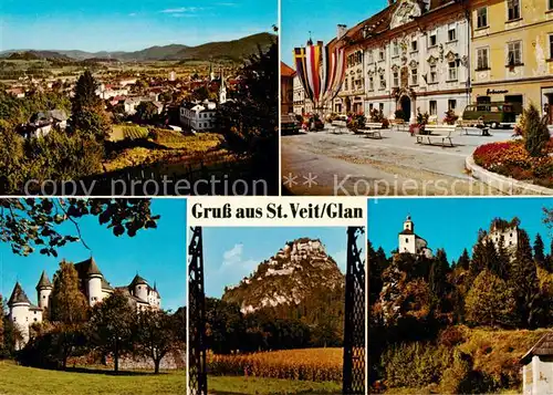 AK / Ansichtskarte  St_Veit_Glan_Kaernten_AT Stadtblick Hauptplatz Rathaus Schloss Frauenstein Burg Hochosterwitz Schlossruine Kraig 