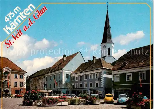 AK / Ansichtskarte 73855731 St_Veit_Glan_Kaernten_AT Hauptplatz mit Kirche und Schuesselbrunnen 