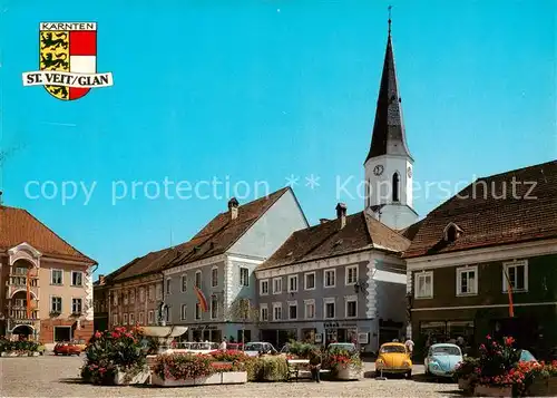 AK / Ansichtskarte 73855732 St_Veit_Glan_Kaernten_AT Hauptplatz mit Kirche und Schluesselbrunnen 