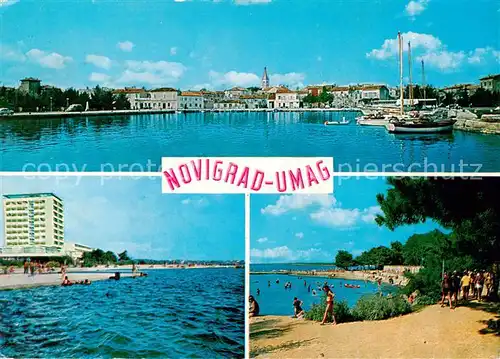 AK / Ansichtskarte 73855750 Novigrad_Croatia Hafenpartie Hotel Strand 