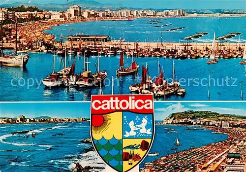 AK / Ansichtskarte 73855762 Cattolica__Provincia_Rimini_IT Panorama Hafenpartie Strand 