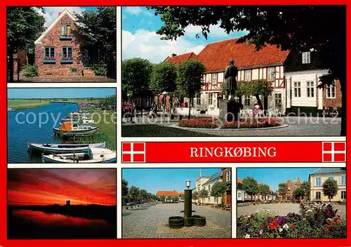 AK / Ansichtskarte 73855772 Ringkobing_DK Orts und Teilansichten Bootsliegeplatz Marktplatz Brunnen 