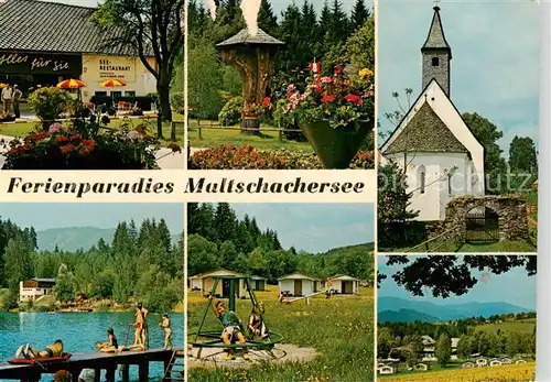 AK / Ansichtskarte  Maltschachersee_Feldkirchen_Kaernten_AT See Restaurant Park Badestrand Spielplatz Kirche Panorama 