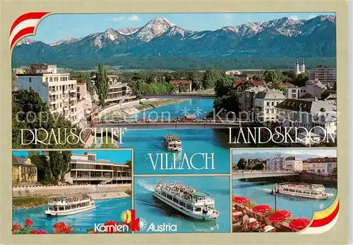 AK / Ansichtskarte  Villach_Kaernten_AT Drauschiff Landskron Mittagskogel 