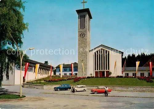 AK / Ansichtskarte  Bad_Schallerbach Lourdes Jubilaeumskirche mit Pfarrhof und Saal Bad_Schallerbach