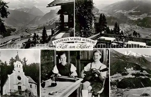 AK / Ansichtskarte  Zell_Ziller_Tirol_AT Gasthaus Schoene Aussicht Panorama Kirche 