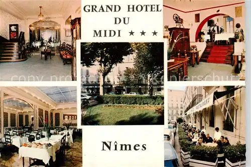 AK / Ansichtskarte  Nimes_30 Grand Hotel du Midi Gastraeume Park Treppe Terrasse 