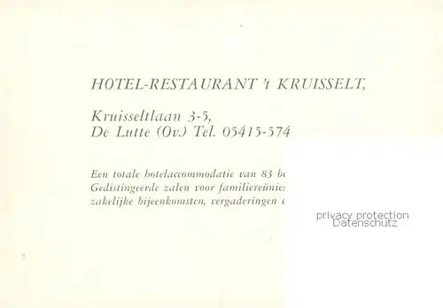 AK / Ansichtskarte  De_Lutte_NL Hotel Restaurant tKruisselt Gastraeume Zimmer 