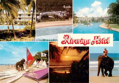 AK / Ansichtskarte 73855895 Kaluwamodera_Beruwela_Sri_Lanka Riverina Hotel Pool Landschaften Elefantenreiten Sonnenuntergang 