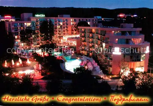 AK / Ansichtskarte  Golden_Sands_Bulgaria Hotel Mimosa bei Nacht 