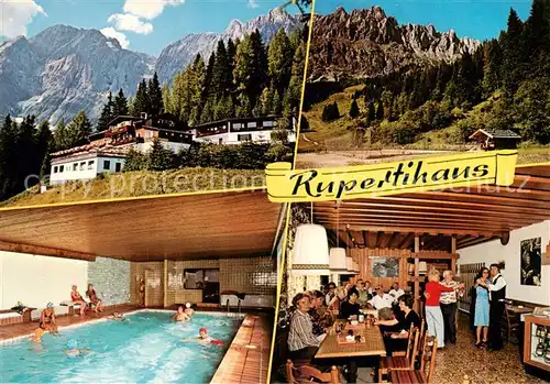 AK / Ansichtskarte 73855906 Muehlbach_Hochkoenig_AT Alpengasthof Rupertihaus Hallenbad Gastraum 