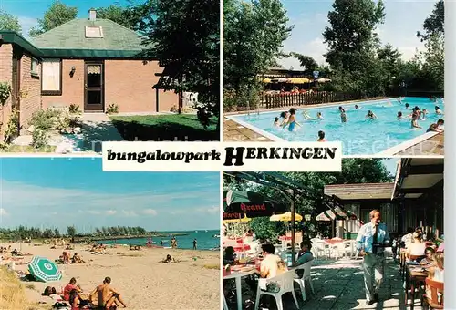 AK / Ansichtskarte  Herkingen Bungalowpark Herkingen Freibad Strand Terrasse Herkingen