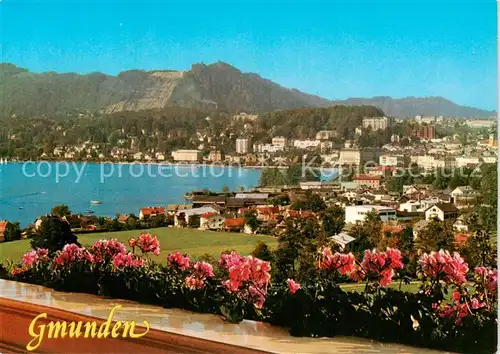 AK / Ansichtskarte  Gmunden_Traunsee_Salzkammergut_AT Panorama mit Traunsee 