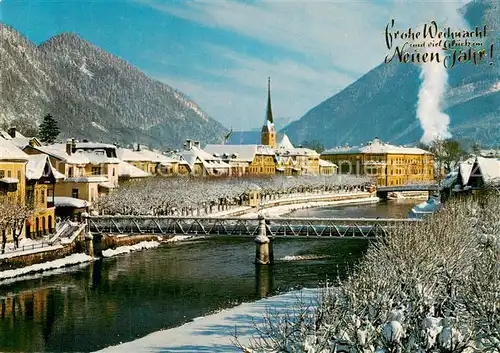 AK / Ansichtskarte 73855957 Bad_Ischl_Salzkammergut_AT Winterzauber am Traunufer Weihnachts- und Neujahrskarte 