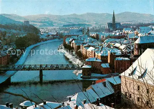 AK / Ansichtskarte  Steyr_Enns_Oberoesterreich Winterpanorama Steyr_Enns