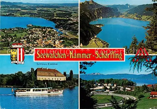 AK / Ansichtskarte  Seewalchen_Attersee_AT mit Kammer und Schoerfling am Attersee Schloss Fahrgastschiff 