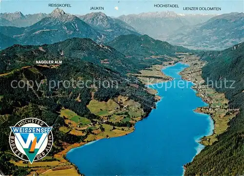 AK / Ansichtskarte  Weissensee_Kaernten_AT Panorama Blick gegen Drautal und Lienzer Dolomiten 