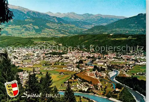 AK / Ansichtskarte  Spittal_Drau_Kaernten_AT Stadtpanorama Blick ins Tal 