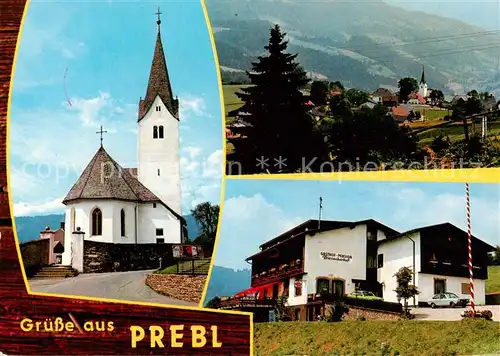 AK / Ansichtskarte 73856085 Prebl_Wolfsberg_Kaernten_AT Ortsansicht mit Kirche Gasthof Pension Triesacherhof 
